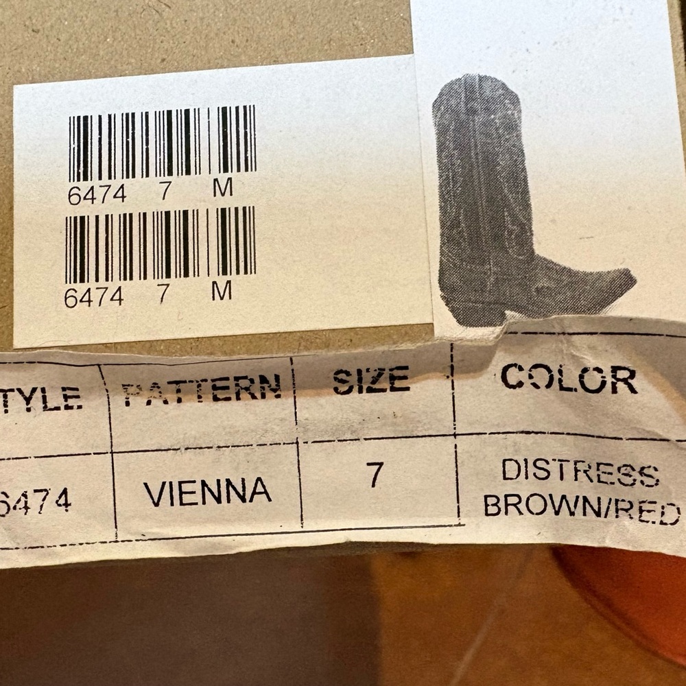 Smoky Mountain Cowboy Boots. Vienna. Distressed Brown/Red. Size 7. Excellent! - Picture 8 of 8